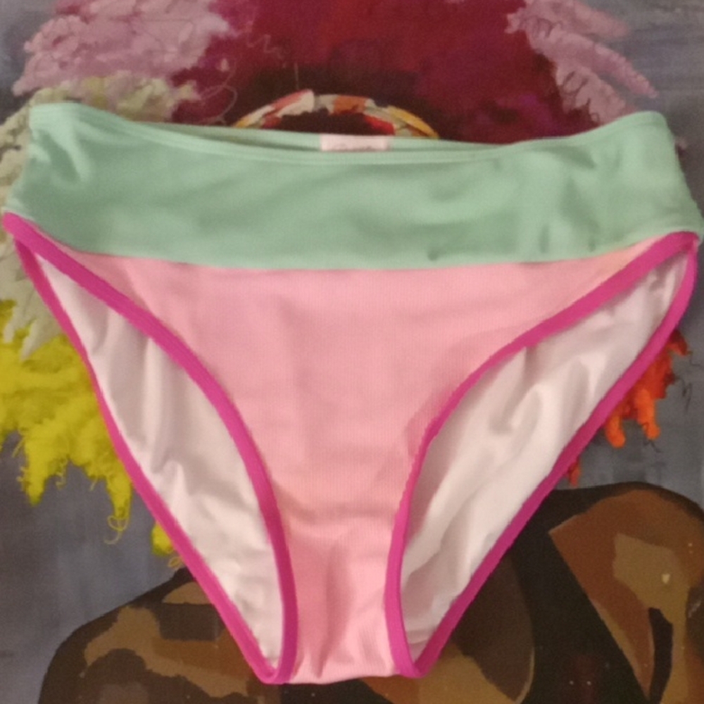 Pink Lily Vibrant Pink and Green Bikini